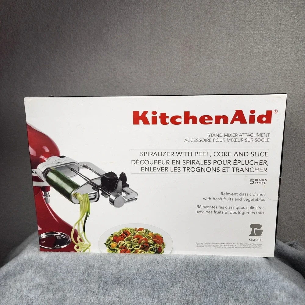 KitchenAid Spiralizer Stand Mixer Attachment Peel Core Slice 5 Blade